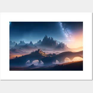 Natural landscape on another planet Posters and Art